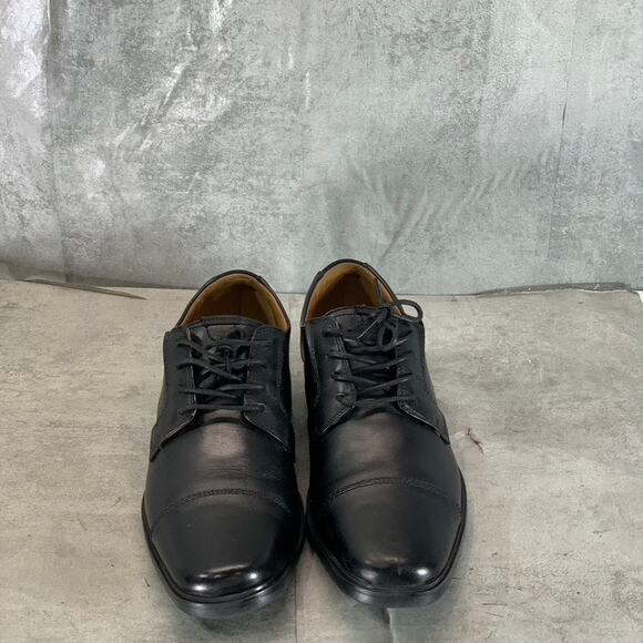 CLARKS Collection Men\'s Black Leather Clarkslite Cap Comfort Lace-Up Oxford SZ10 main image 12